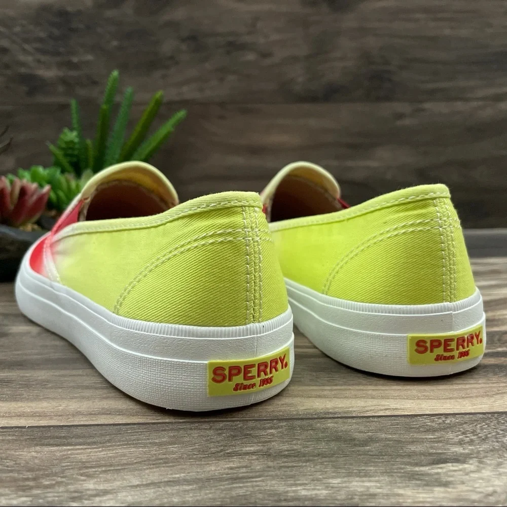 NIB Sperry Seaside Dip Dye Slip On Canvas Sneaker